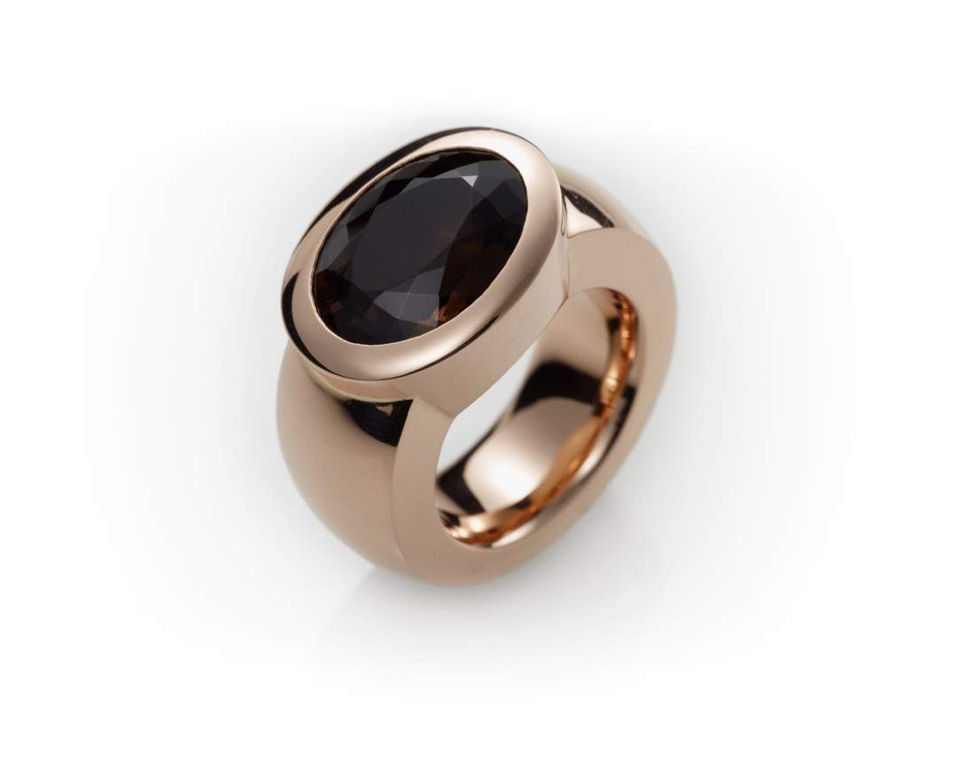 YORK Jewellery - Crown Ring - Cairngorm dark