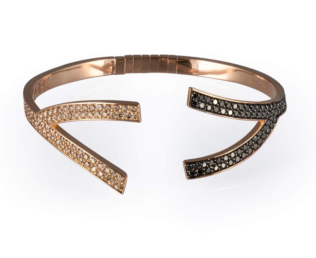 YORK Jewellery - Y-Flex Armband Champagne & Black Diamond