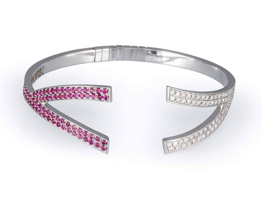 YORK Jewellery Y-Flex Armband Rose Sapphire & Diamond