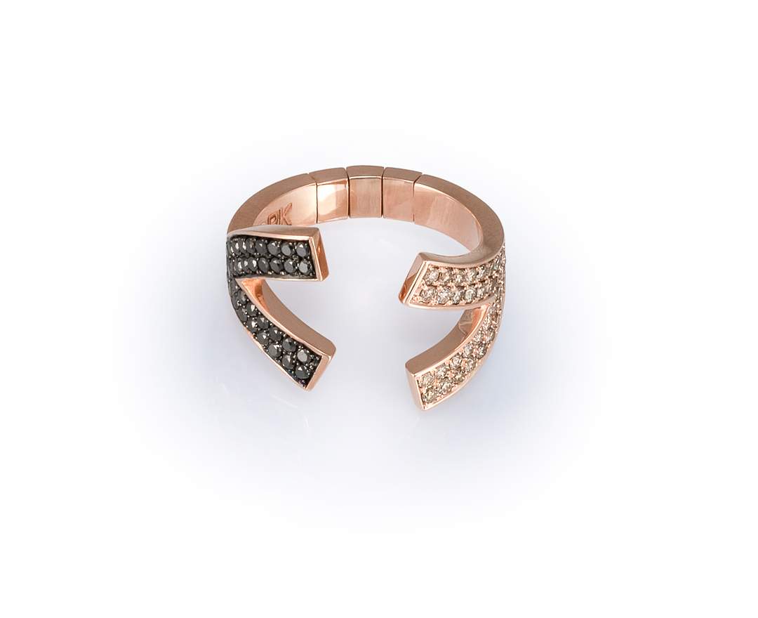 YORK Jewellery - Y-Flex Ring Champagne & Black Diamond