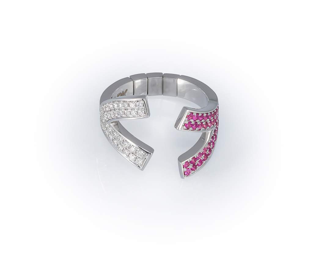 YORK Jewellery - Y-Flex Ring Rose Sapphire & Diamond