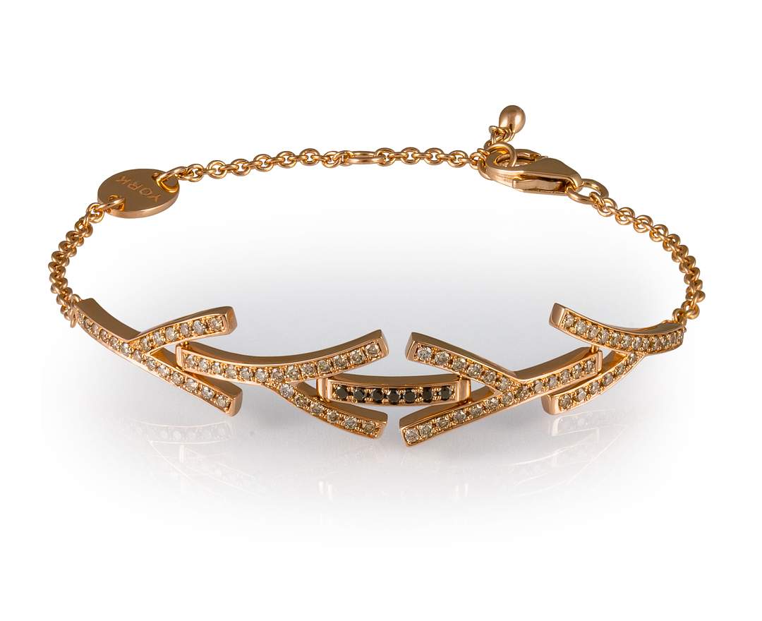 YORK Jewellery - Y Armband Champagne & Black Diamond