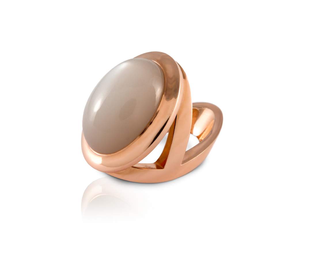 YORK Jewellery - Y-Ring Baroness Campagne Moonstone & Rose Gold