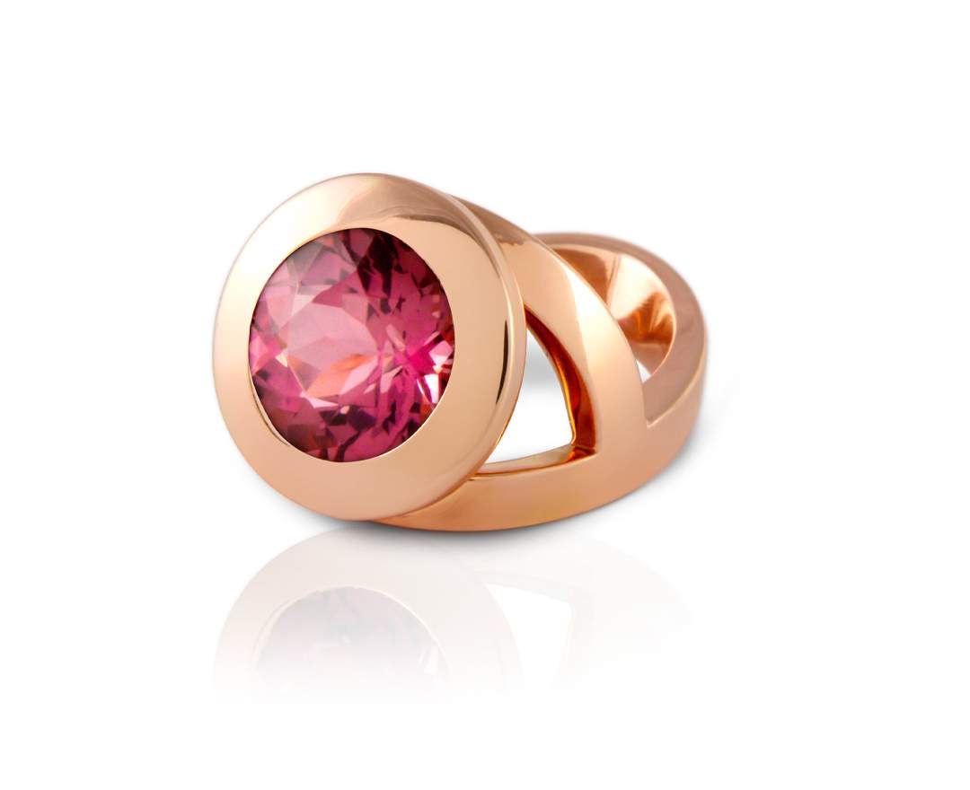 YORK Jewellery Y-Ring Countess Pink Tourmaline & Rose Gold
