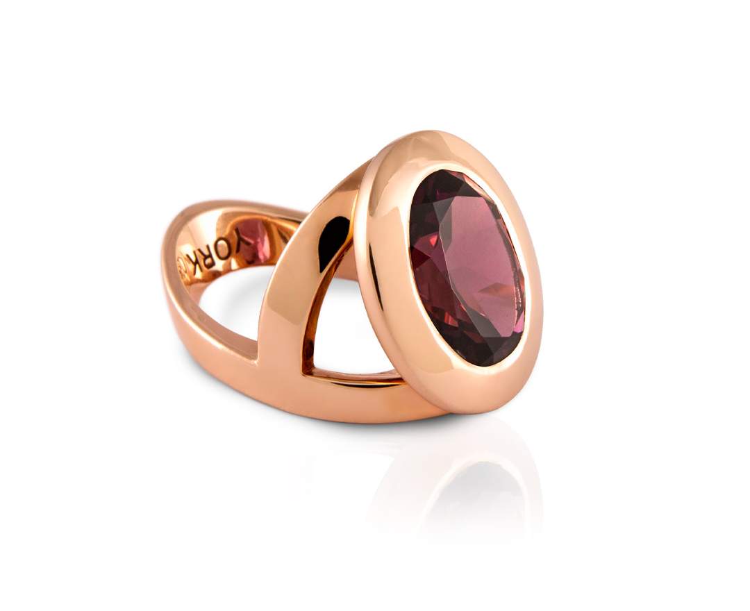 YORK Jewellery - Y-Ring Countess Violet Rhodolite & Rose Gold