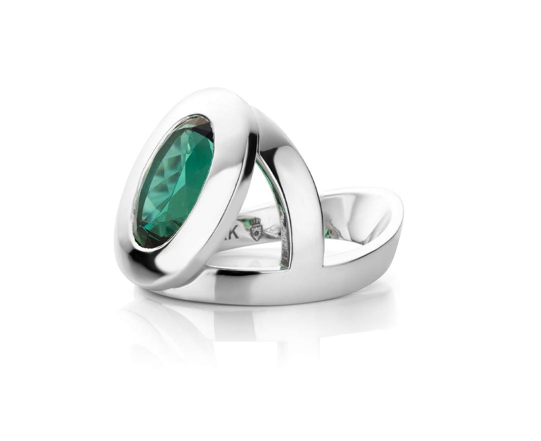 YORK Jewellery Y-Ring Countess Green Tourmaline & White Gold