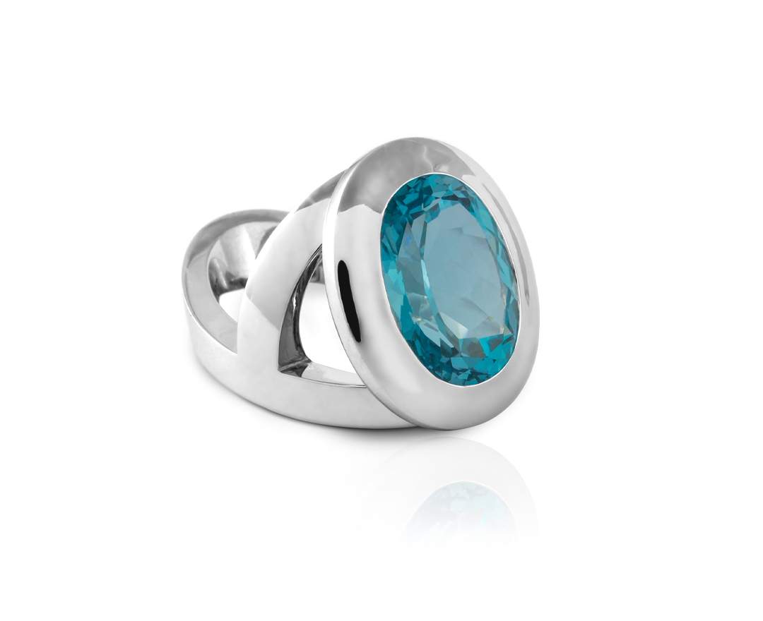 YORK Jewellery - Y-Ring Countess Aquamarine & White Gold