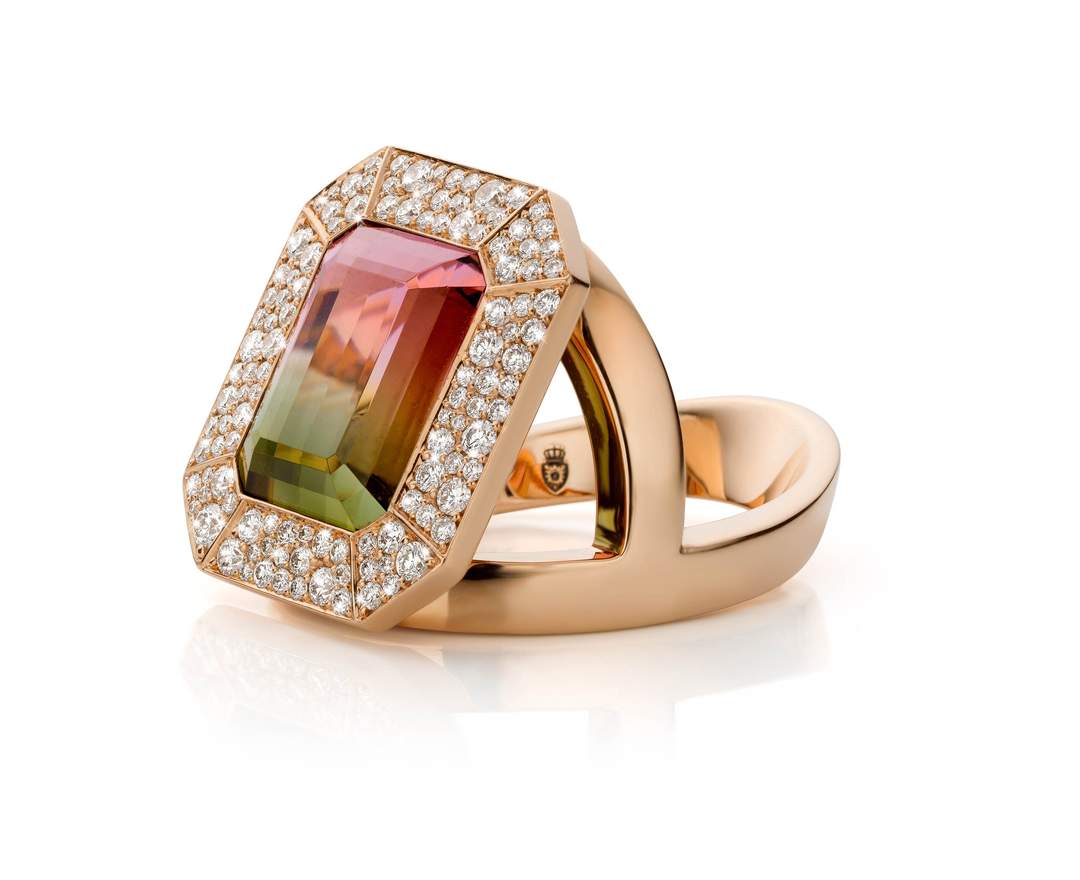 YORK Jewellery Y-Ring Princess Watermelon & Diamond