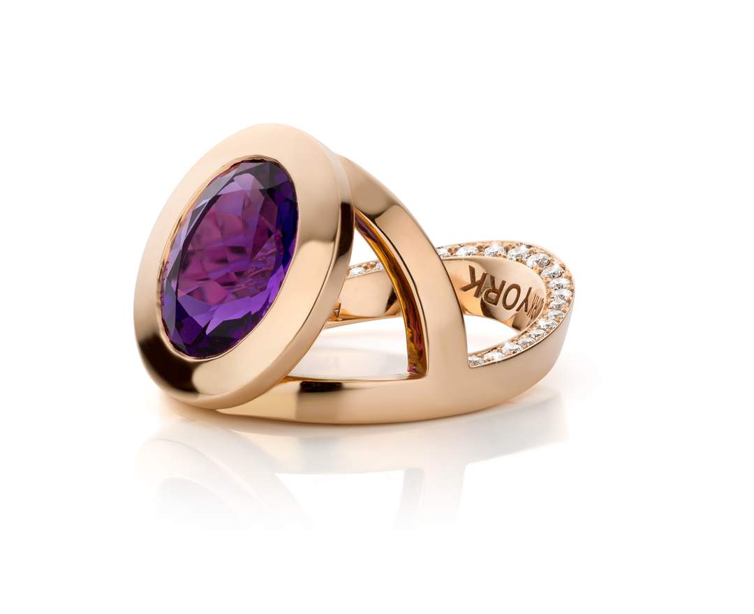 YORK Jewellery - Y-Ring Princess Amethyst & Diamond