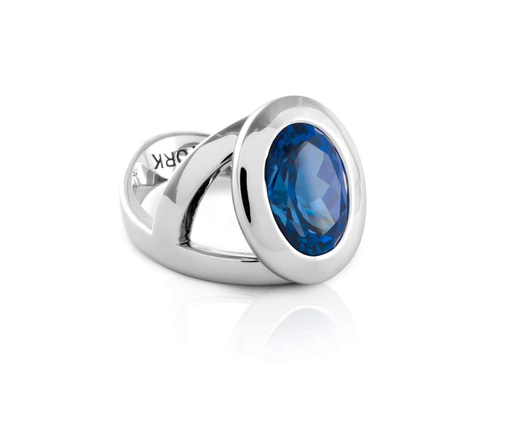 YORK Jewellery Y-Ring Princess Tanzanite & White Gold