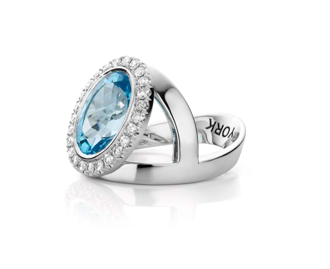 YORK Jewellery Y-Ring Princess Topaz & Diamond