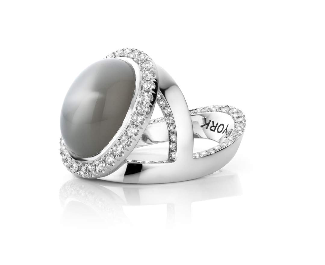 YORK Jewellery - Y-Ring Princess Moonstone & Diamond