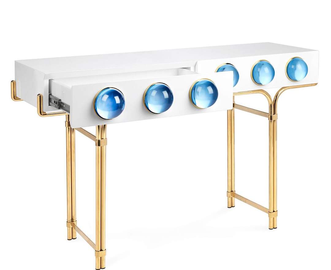 Jonathan Adler Konsole Globo | Blau