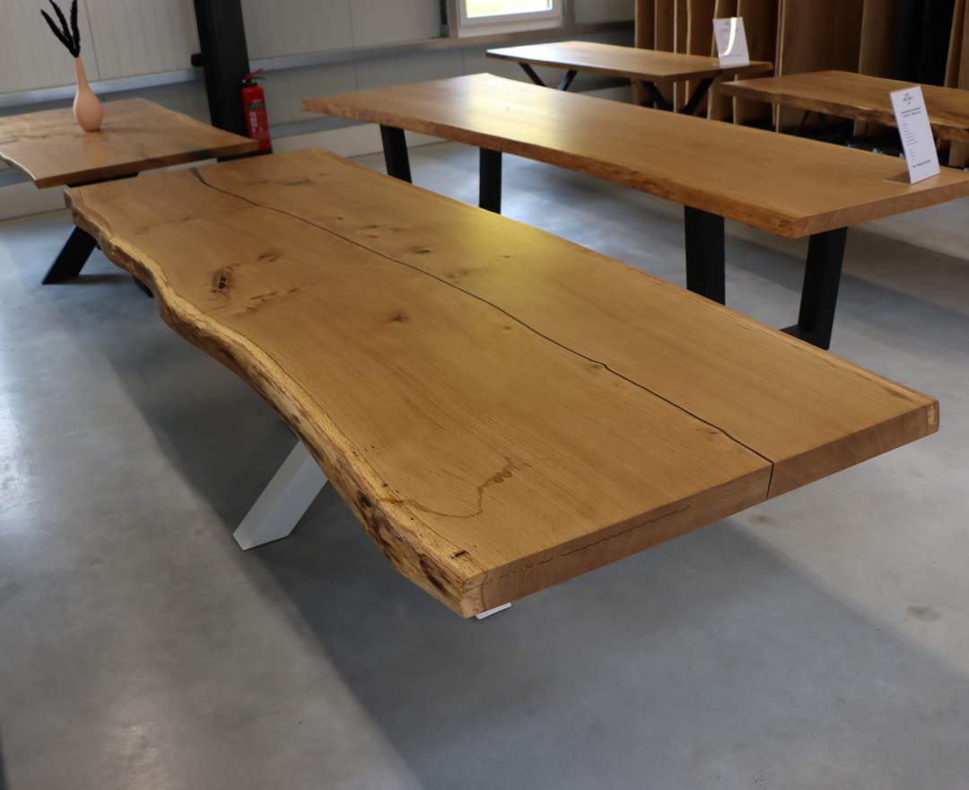 MSV-Holz Baumscheibe aus Eiche mit Epoxy 7cm - 300x97-107cm