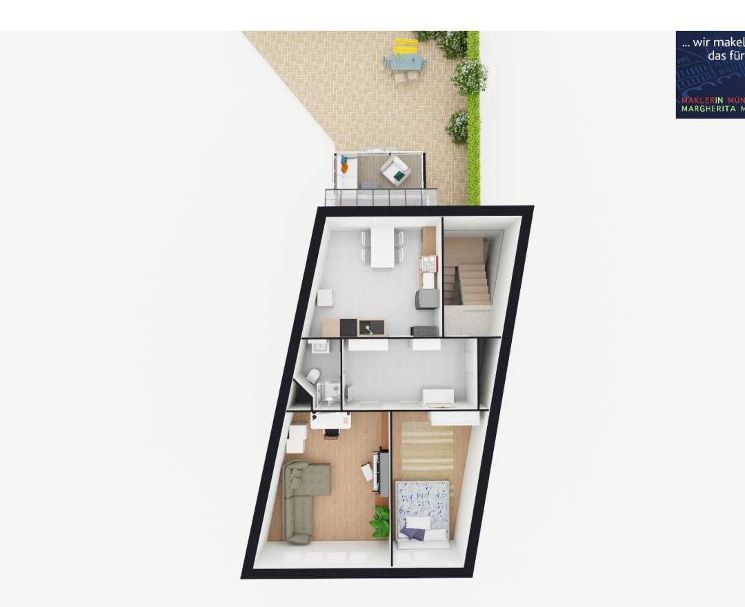 MaklerinMünster, Margherita Magri Immobilien - Kaufobjekt: WGH MIT BEZUGSFREIER WOHNUNG IN DER JÜDEFELDERSTRASSE