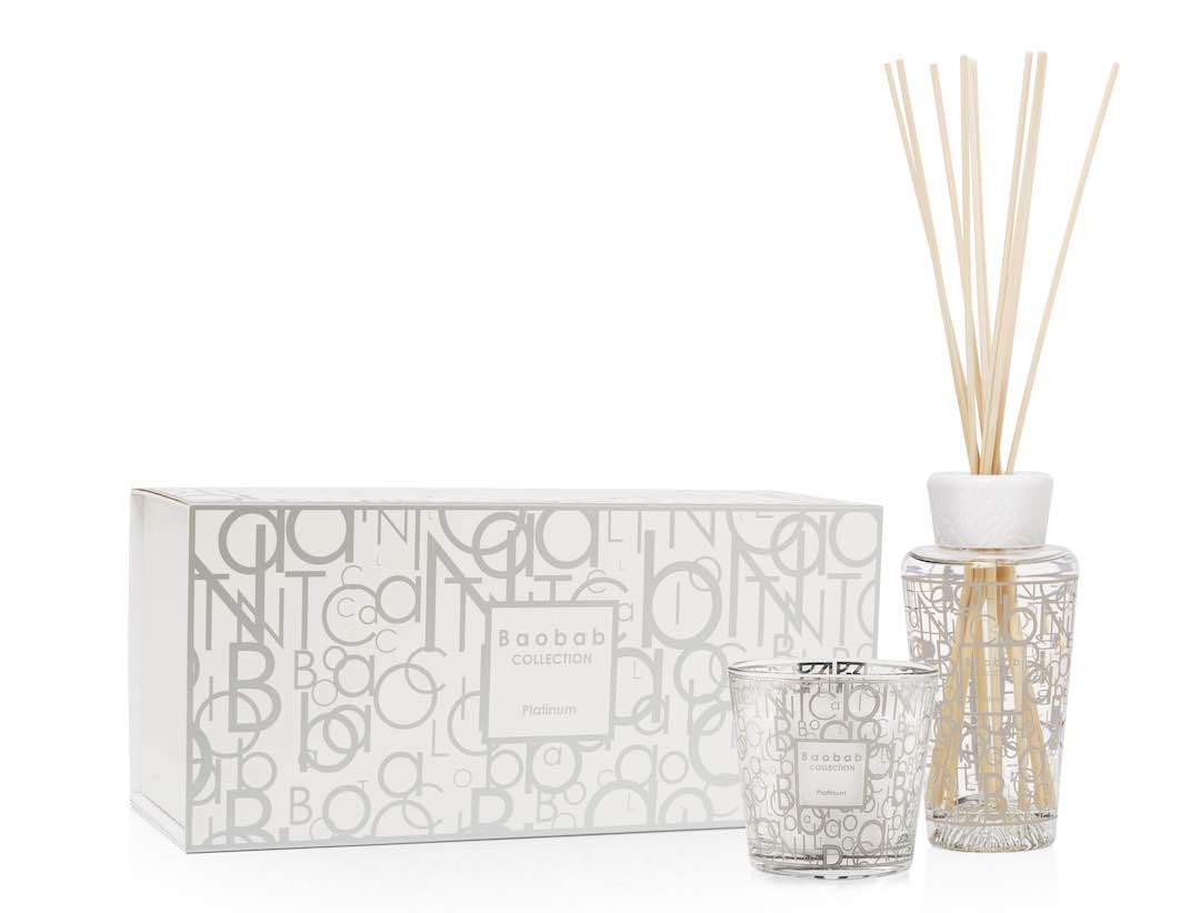 Baobab Collection Geschenkbox 'My First Baobab' Duftkerze 8cm & Diffuser 250ml Platinum