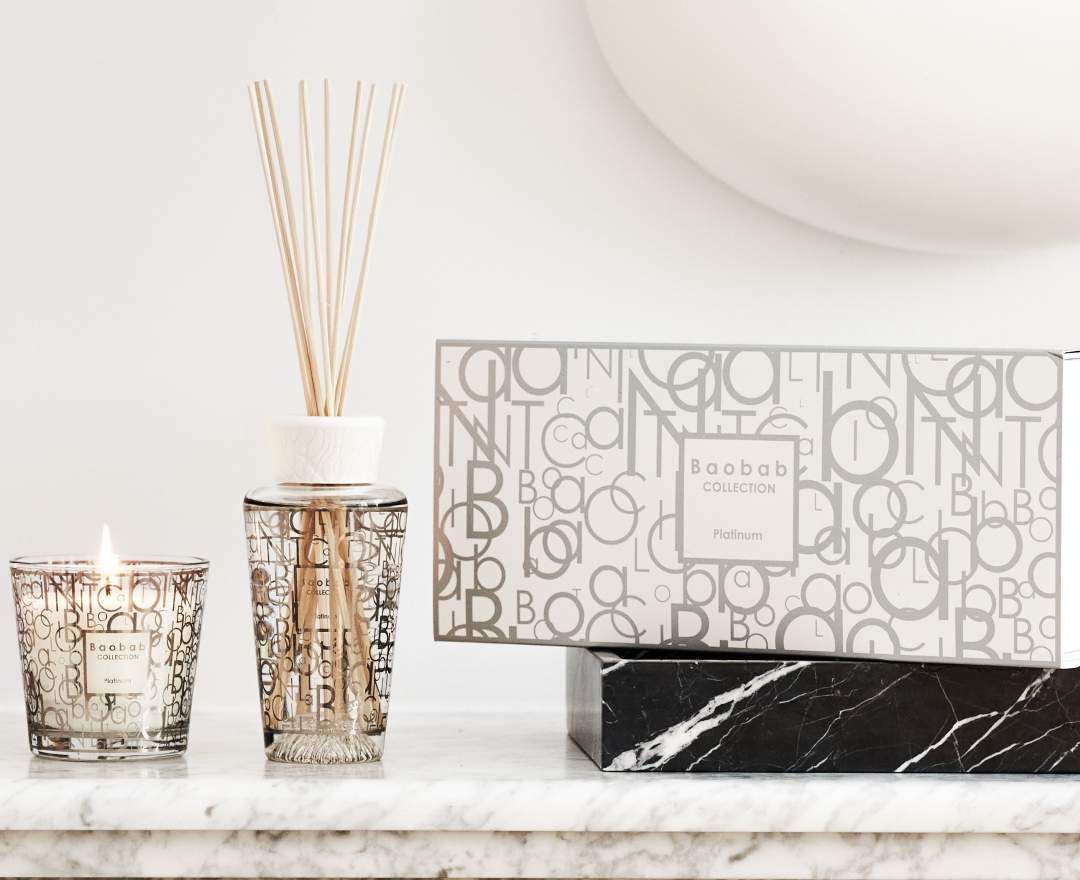 Geschenkbox 'My First Baobab' Duftkerze 8cm & Diffuser 250ml Platinum