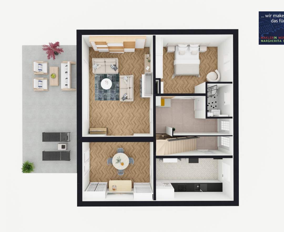 MaklerinMünster, Margherita Magri Immobilien - Kaufobjekt: CHARMANTES REIHENHAUS MIT VIEL PLATZ IN SCHÖNSTER LAGE VON MECKLENBECK