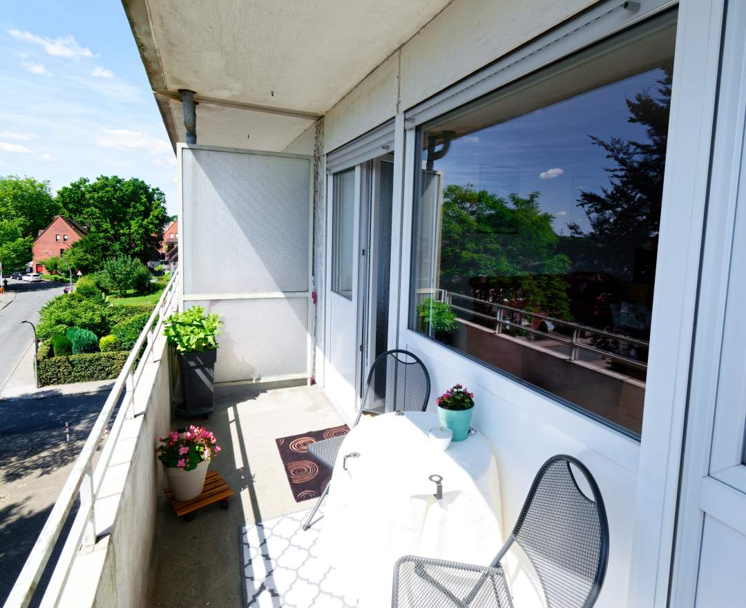 MaklerinMünster, Margherita Magri Immobilien - Kaufobjekt: IM HERZEN VON ROXEL - LEERSTEHENDE 3-ZIMMERWOHNUNG MIT SÜDBALKON UND TIEFGARAGE