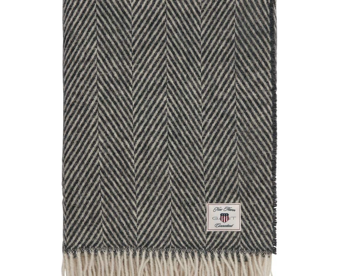 GANT HOME - Wolldecke mit Fischgrätmuster 130x200cm