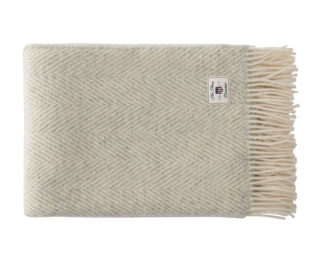 GANT HOME Wolldecke mit Fischgrätmuster 130x200cm