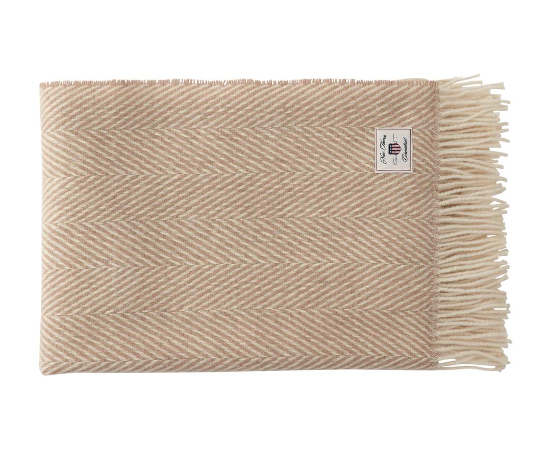 GANT HOME Wolldecke mit Fischgrätmuster 130x200cm