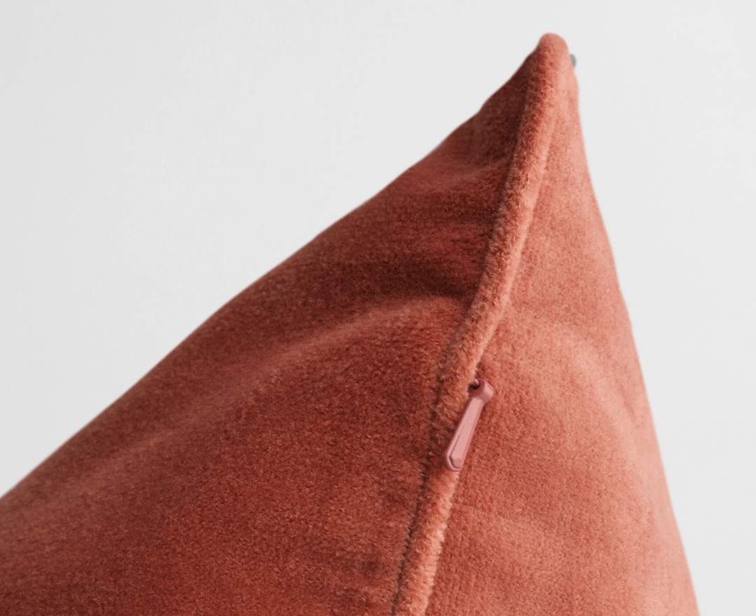 GANT HOME - Kissenbezug aus Baumwoll-Samt in terracotta