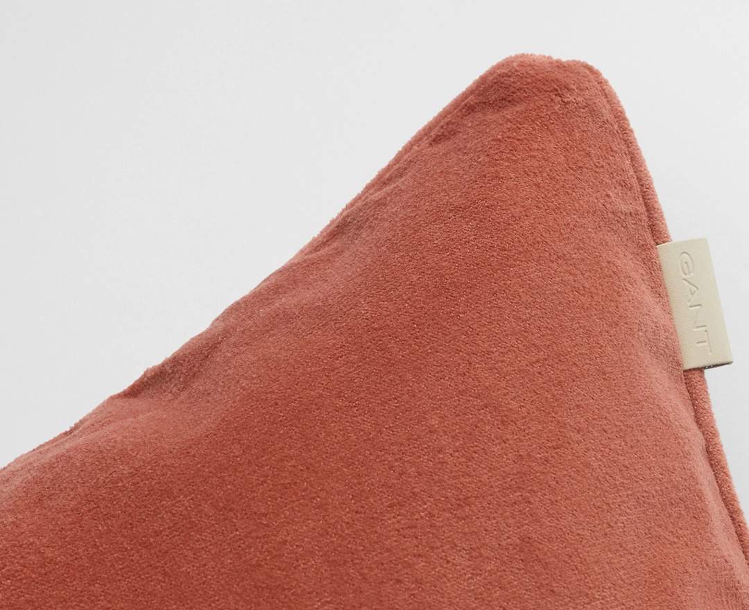 GANT HOME - Kissenbezug aus Baumwoll-Samt in terracotta