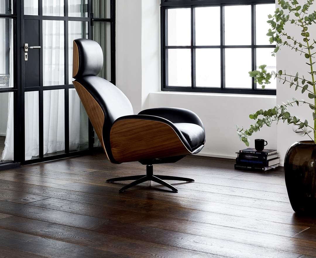 IP Design IP Design Trinity – Relaxsessel mit Holzaussenform & Sternfuß