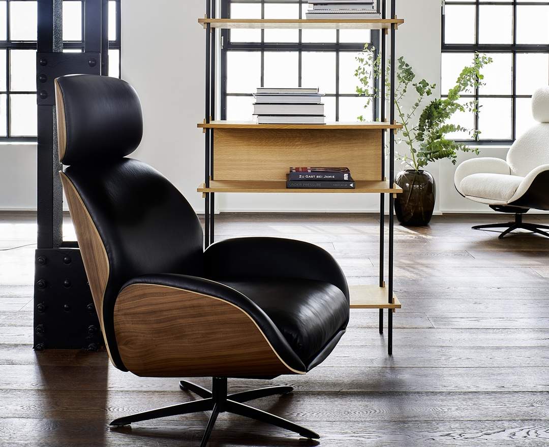 IP Design - IP Design Trinity – Relaxsessel mit Holzaussenform & Sternfuß