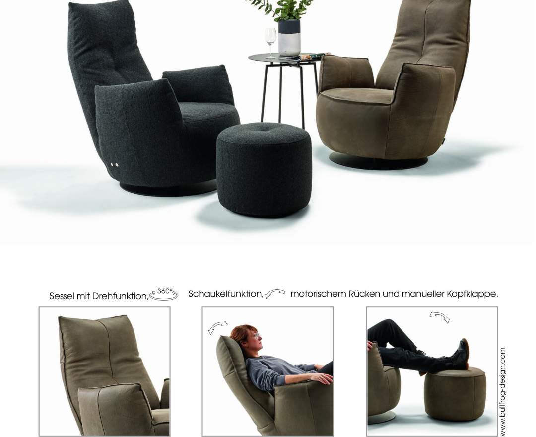 Bullfrog Design - Bullfrog Blobb de Luxe – Schaukelsessel mit Dreh- & Motorfunktion
