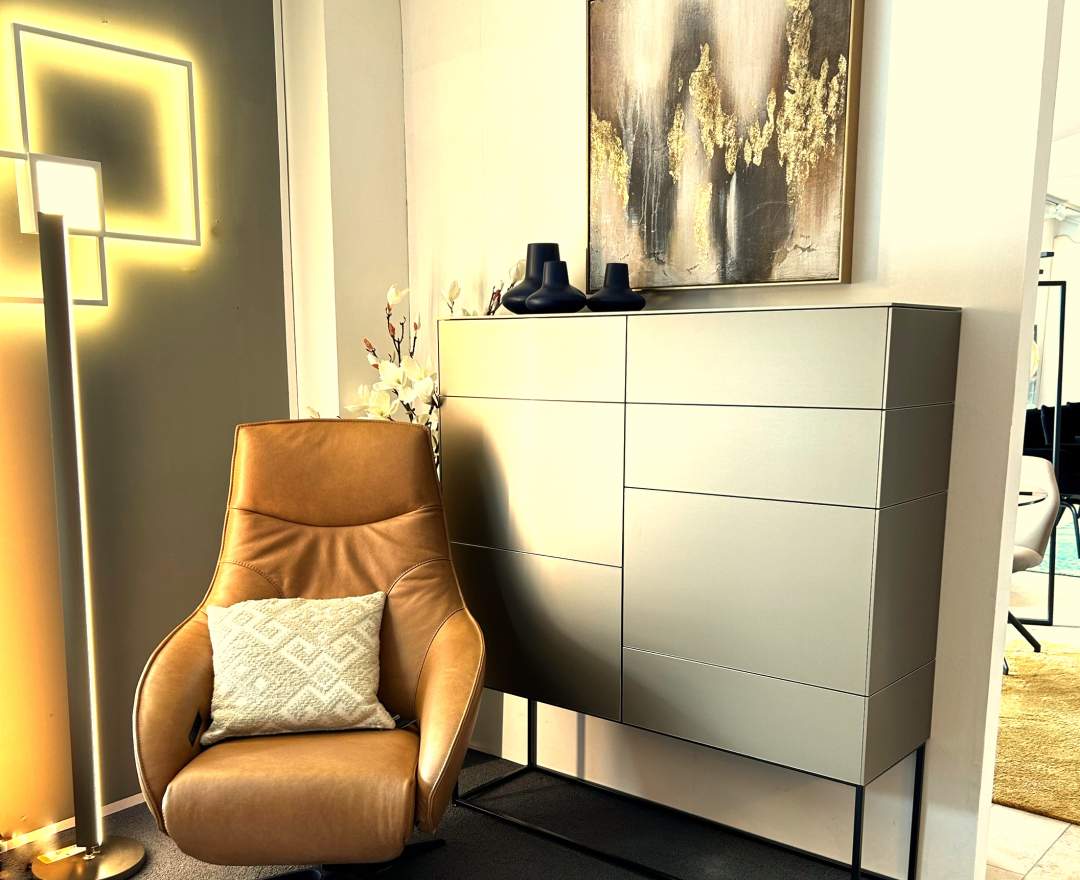 Kettnaker - Kettnaker Soma – Highboard Alu Bronzehell 120 x 138 x 37 cm