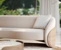Caracole - Caracole Fleur Sofa mit Holzrücken in Porcini Finish Thumbnail