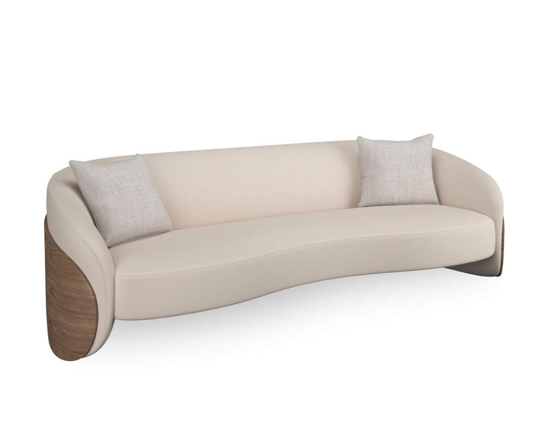 Caracole - Caracole Fleur Sofa mit Holzrücken in Porcini Finish