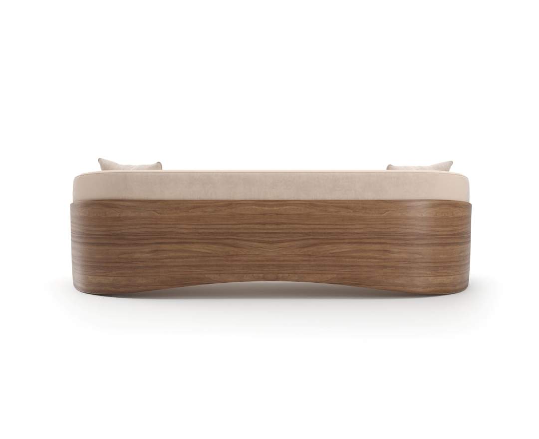 Caracole - Caracole Fleur Sofa mit Holzrücken in Porcini Finish