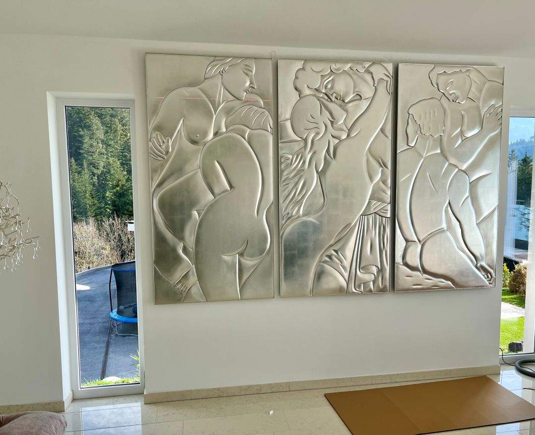 Christopher Guy - Holzrelief Bild Wandpanel AMOUREUX handgeschnitzt