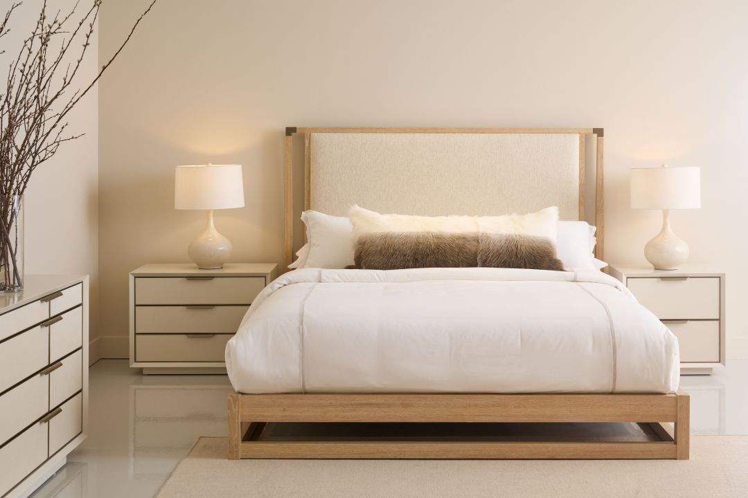 Caracole Bett  Caracole PINSTRIPE UPH BED LIGHT - KG