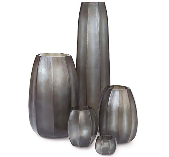 Koonam Vasen und Teelichthalter indigo/smokegrey - Vase S