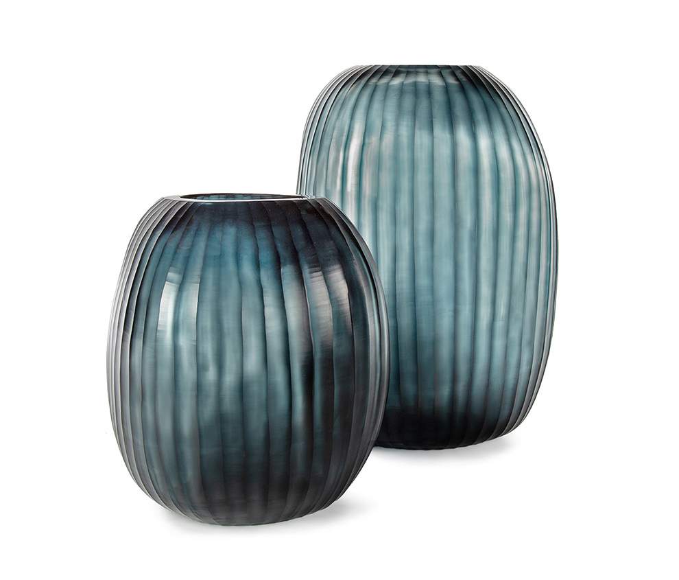 Patara Vasen clear/dark indigo - Vase rund