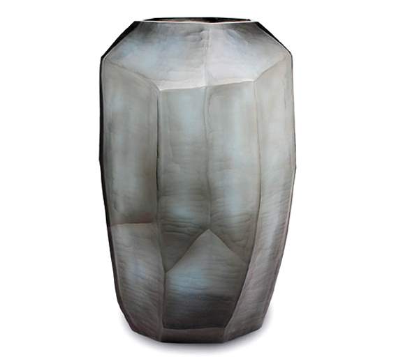 Cubistic Vasen und Teelichthalter indigo/smokegrey - Vase hoch