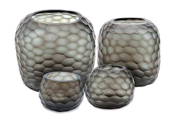 Somba Vasen und Teelichthalter indigo/smokegrey - Vase L