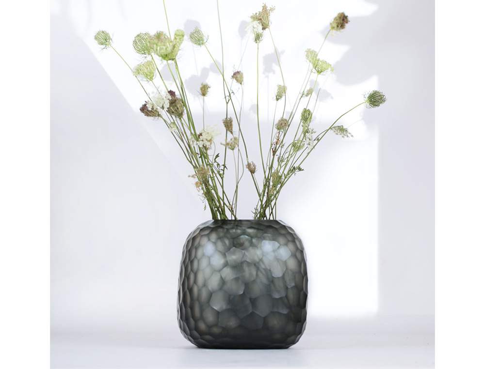 Somba Vasen und Teelichthalter indigo/smokegrey - Vase L