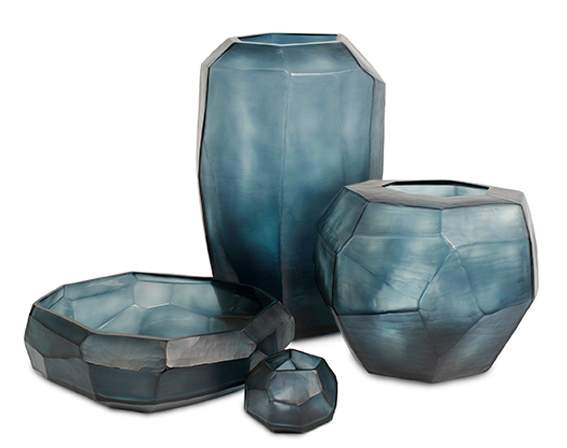 Cubistic Vasen und Teelichthalter ocean blue/indigo - Teelichthalter