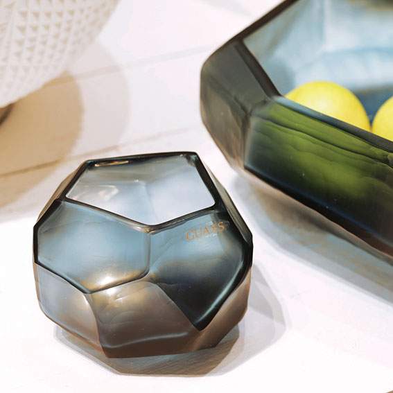 Cubistic Vasen und Teelichthalter ocean blue/indigo - Teelichthalter