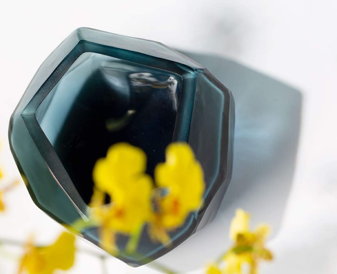 Cubistic Vasen und Teelichthalter ocean blue/indigo - Teelichthalter