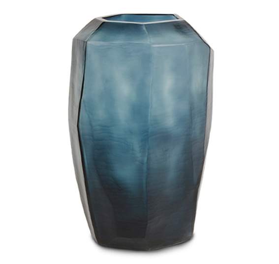 Cubistic Vasen und Teelichthalter ocean blue/indigo - Vase hoch