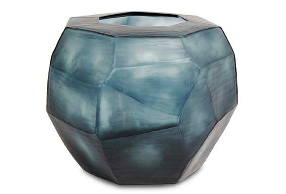 Cubistic Vasen und Teelichthalter ocean blue/indigo - Vase rund