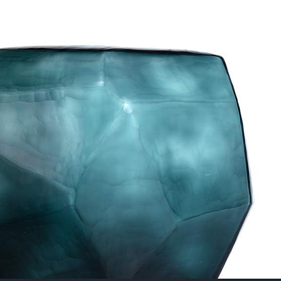 Cubistic Vasen und Teelichthalter ocean blue/indigo - Vase rund