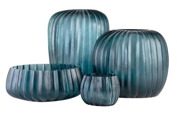 Guaxs Manakara Vasen und Teelichthalter ocean blue/indigo