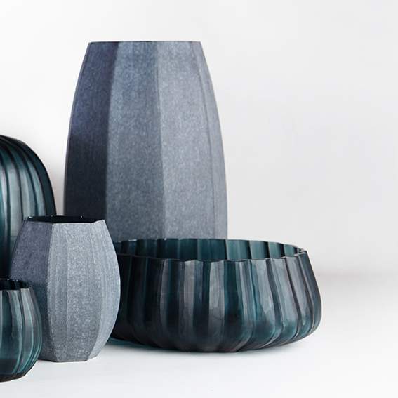 Guaxs - Manakara Vasen und Teelichthalter ocean blue/indigo - Schale